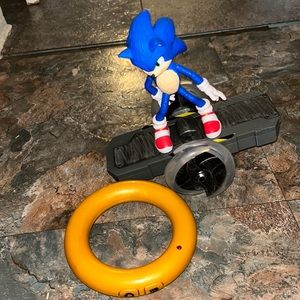 Sonic The Hedgehog Speed RC Skateboard Vehicle with Gold Ring Controller used